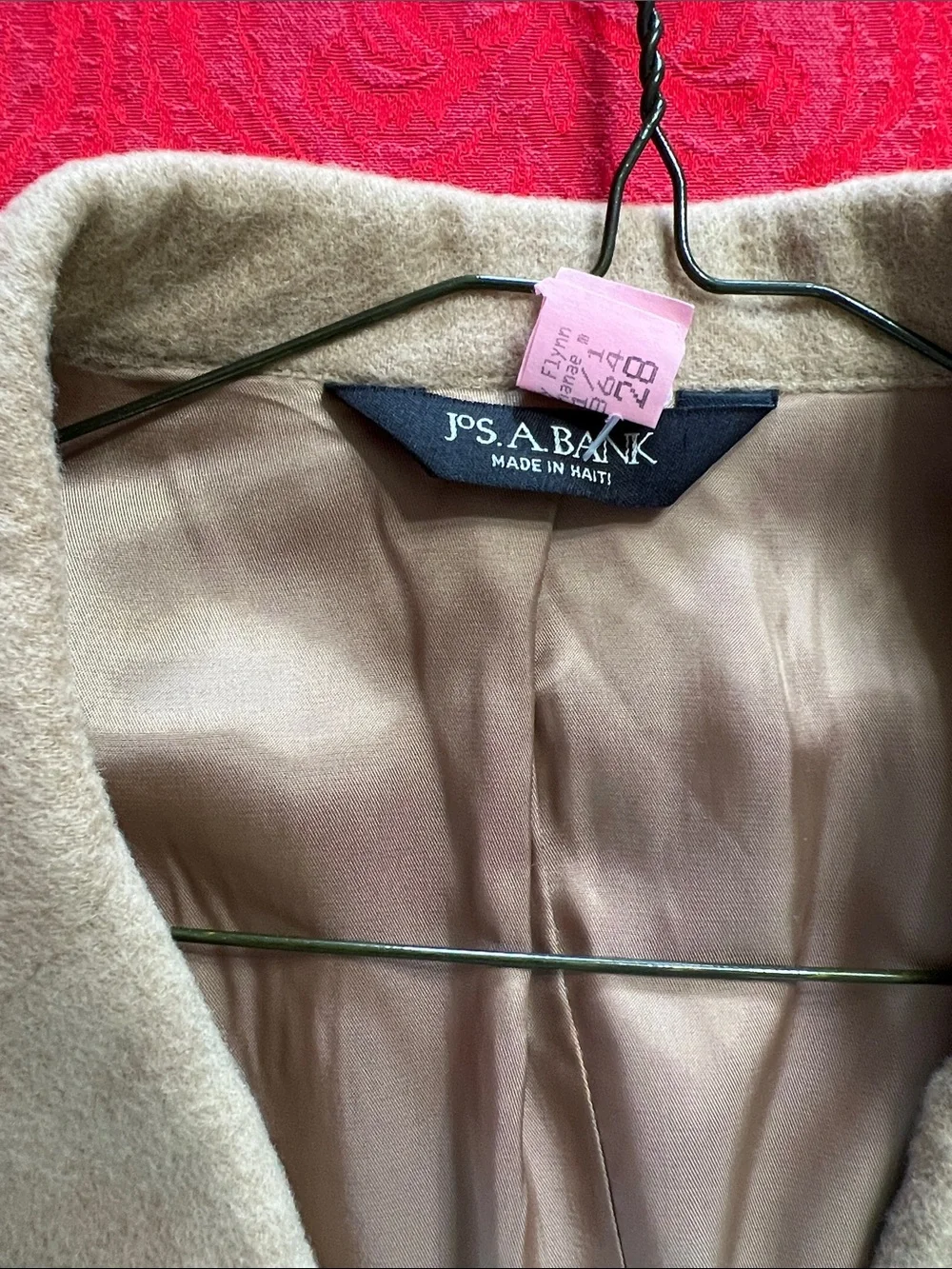 Jos. A. Bank Men’s 48 Portly Tan 100% Camel Hair Sport Coat Blazer